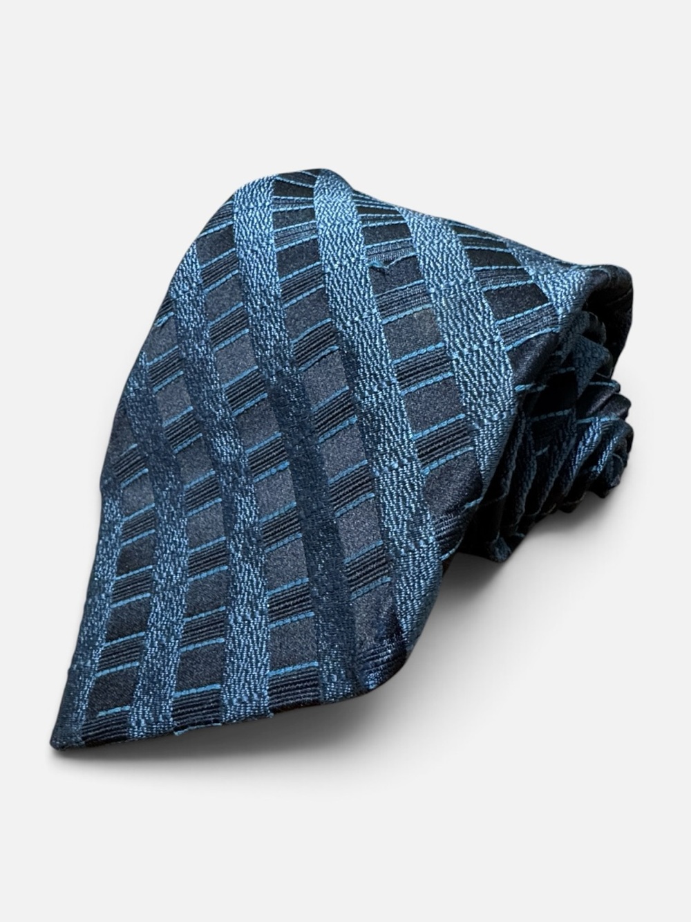 Fumagalli’s mens blue stripe jacquard 100% silk neck tie